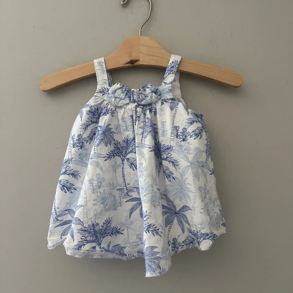 $16 ADD ON janie and jack girls blouse top floral palm tree baby gap zara